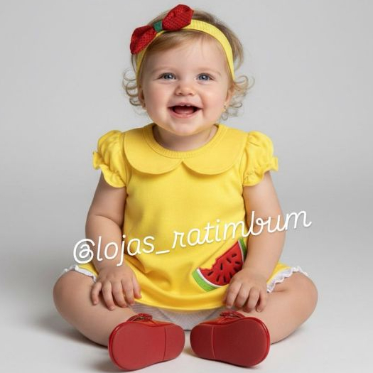 Fantasia Magali Infantil Bebê com Bordado Festa Mesversário 3pçs Bata, bermudinha e tiara em Oferta na Shopee