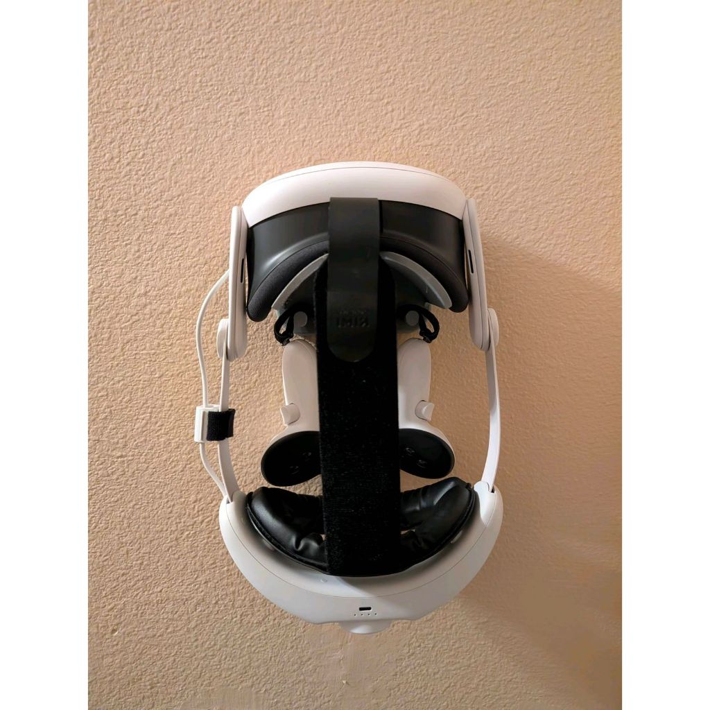 Suporte Meta Quest 2 3 3S Parede | Organizador VR Porta Óculos e Controles | Instalação Sem Furar DUPLA FACE