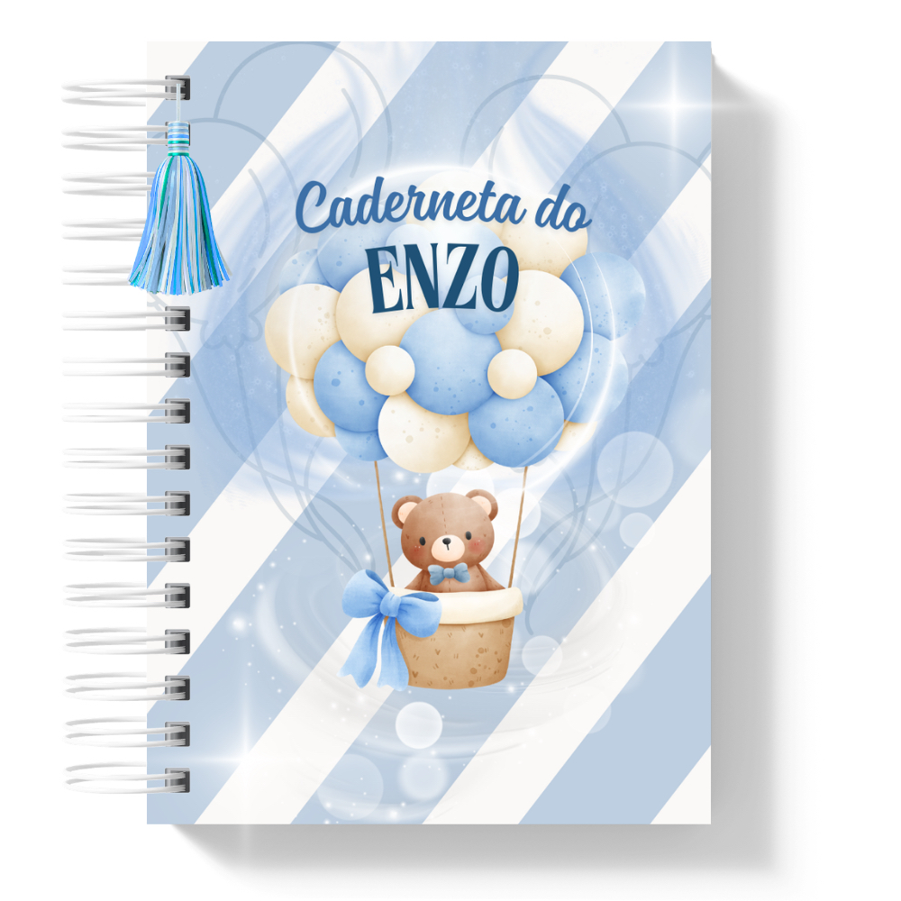 Caderneta De Vacinação Menino Personalizada com Nome Capa Dura Versão Atualizada Urso