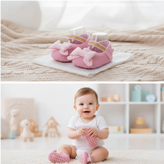 Sapatilha Meia Bebê Menina Algodão Antiderrapante 0 a 2 Anos em Oferta na Shopee