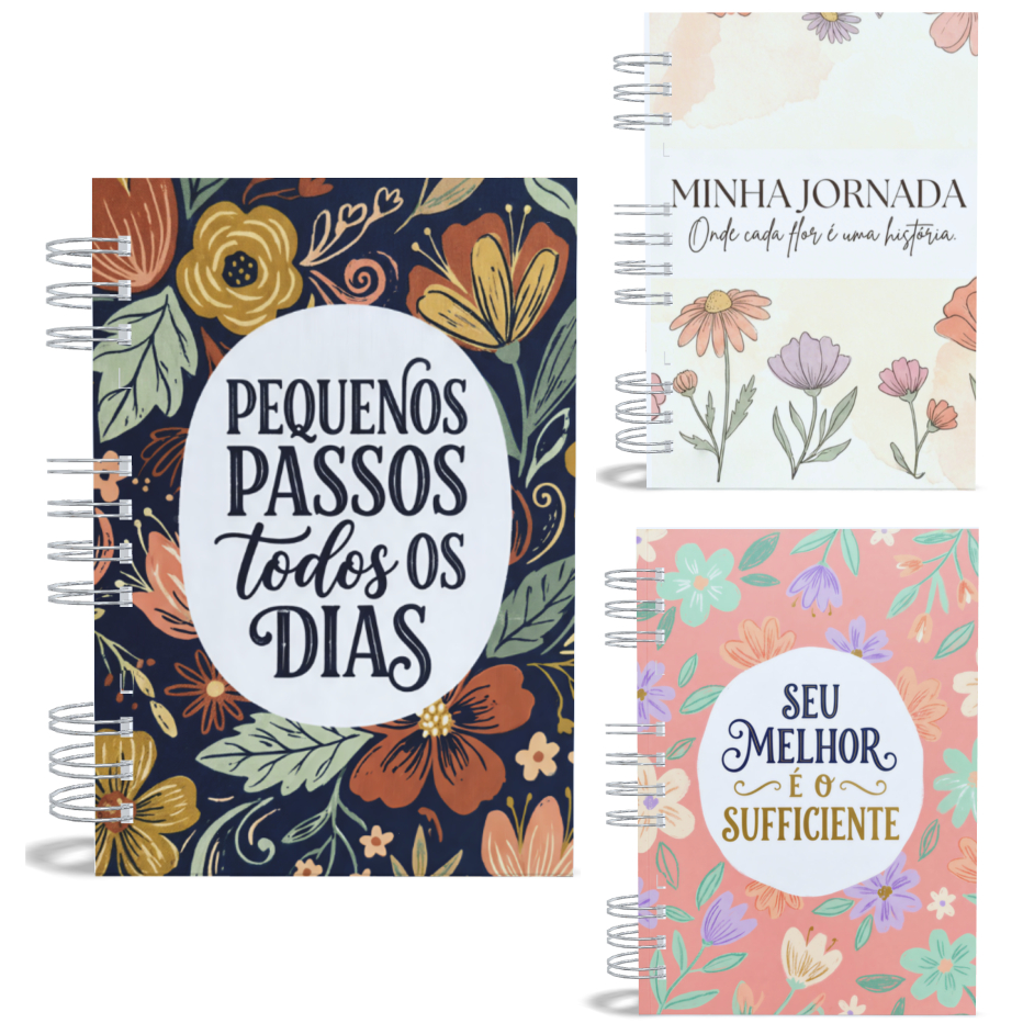 Caderno de Anotações A5 200 Pág Pautado Sketchbook Capa Dura Diversas Capas frases Motivacionais