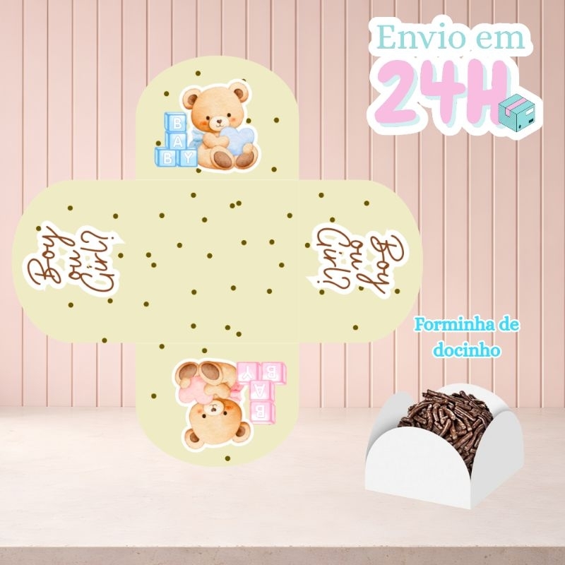 Forminha de Doces Personalizada Chá Revelação /Lembrancinha de Festa/ Aniversário