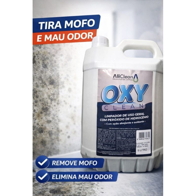 Tira mofo e limo Oxy Clean limpador alvejante 5L Ali Clean
