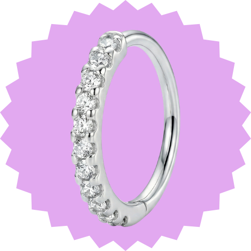 PIERCING NARIZ ARGOLA CRAVEJADA 8MM PRATA 925 LEGITIMA - ANTIALERGICA em Oferta na Shopee