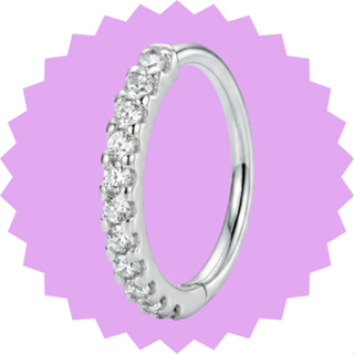 PIERCING NARIZ ARGOLA CRAVEJADA 8MM PRATA 925 LEGITIMA - ANTIALERGICA em Oferta na Shopee