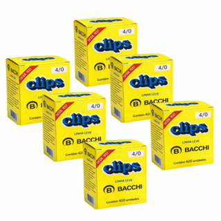 Clips Aço Galvanizado Bacchi 4/0 Linha Leve 6 Caixas Com 420 Unidades cada em Oferta na Shopee