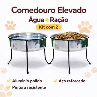 Comedouro e Bebedouro Pote, Vasilha Elevado Para Cachorros e Gatos (2 unid)