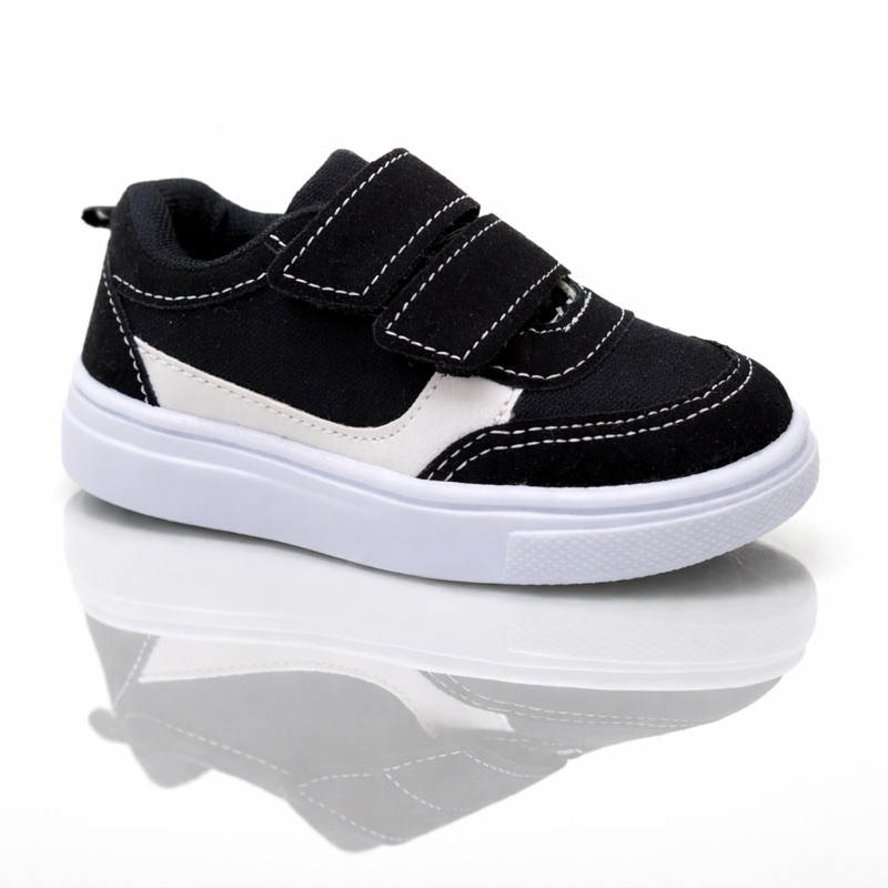 Tênis Bebê e Infantil Preto e Branco com Velcro –  Escola - Confortável