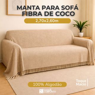 Manta Sofá 2,70x2,60m Fibra de Coco com Algodão Luxo Gigante Capa Protetora em Oferta na Shopee