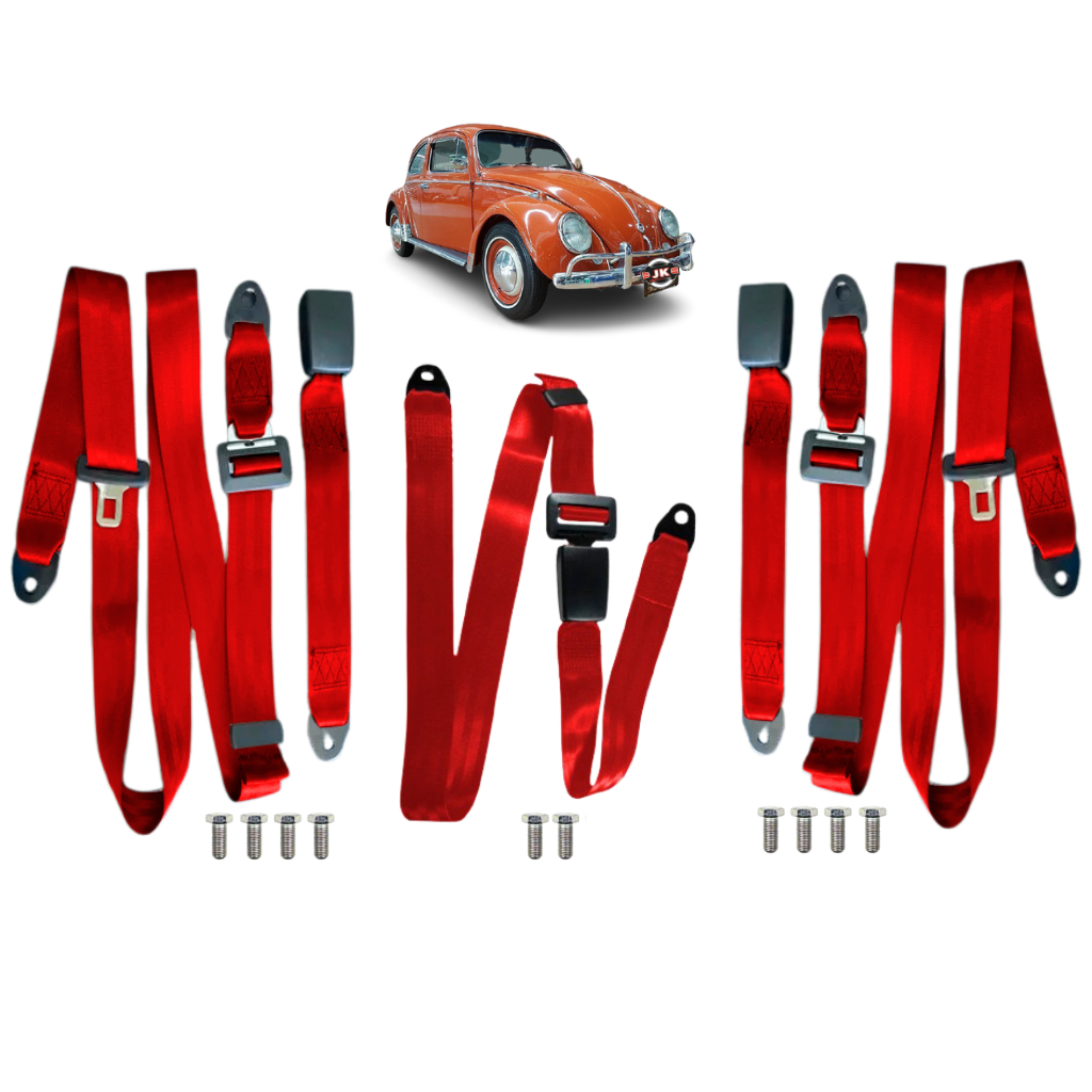 Cinto De Segurança 3 pontos Estático Kit 3 Bancos Traseiros Fusca Vw Meio Abdominal