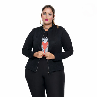 Jaqueta Feminina Bomber Plus Size Matelasse Sem Bolso em Oferta na Shopee