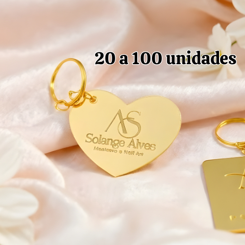 (20 a 100un) Chaveiro Personalizado Logo Acrílico Espelhado Brinde Lembrancinha Mimo Cliente Loja