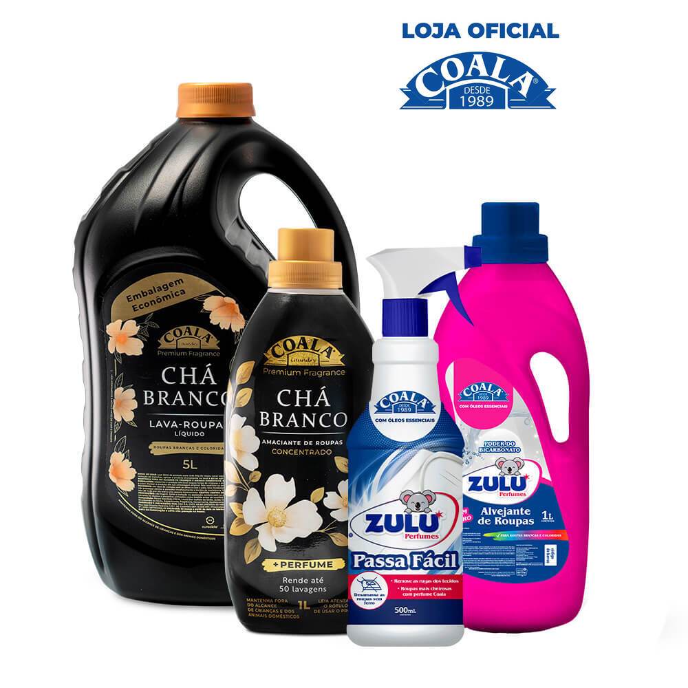 Kit Coala Laundry e Zulu Perfumes Limpeza e Qualidade - Chá Branco