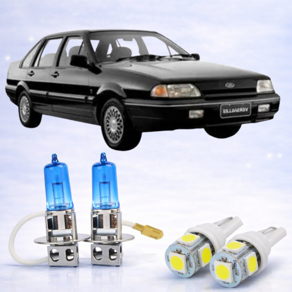 Lâmpada Farol de Milha + Lâmpada LED Super Branca FORD VERSAILLES 1991 ATÉ 1996