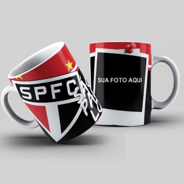 Caneca De Porcelana Estampa Personalizada Do São Paulo Com Sua Foto Xícara Perfeita Para Presente