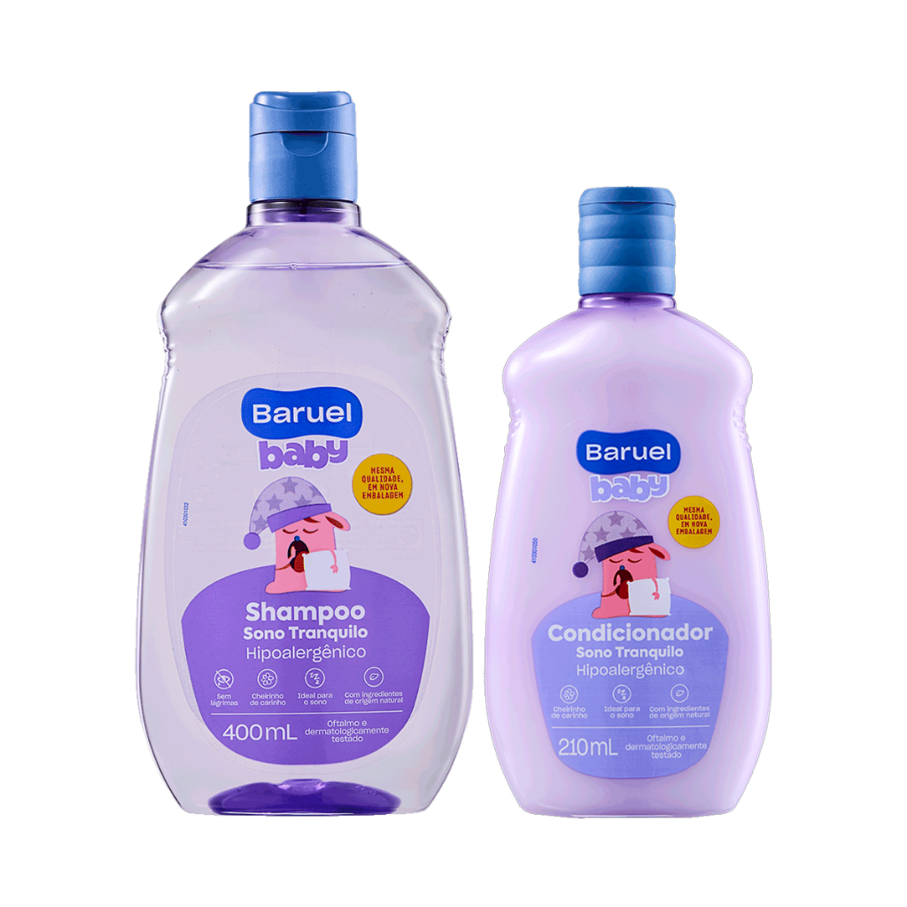 Kit Shampoo 400ml + Condicionador 210ml Sono Tranquilo Baruel Baby