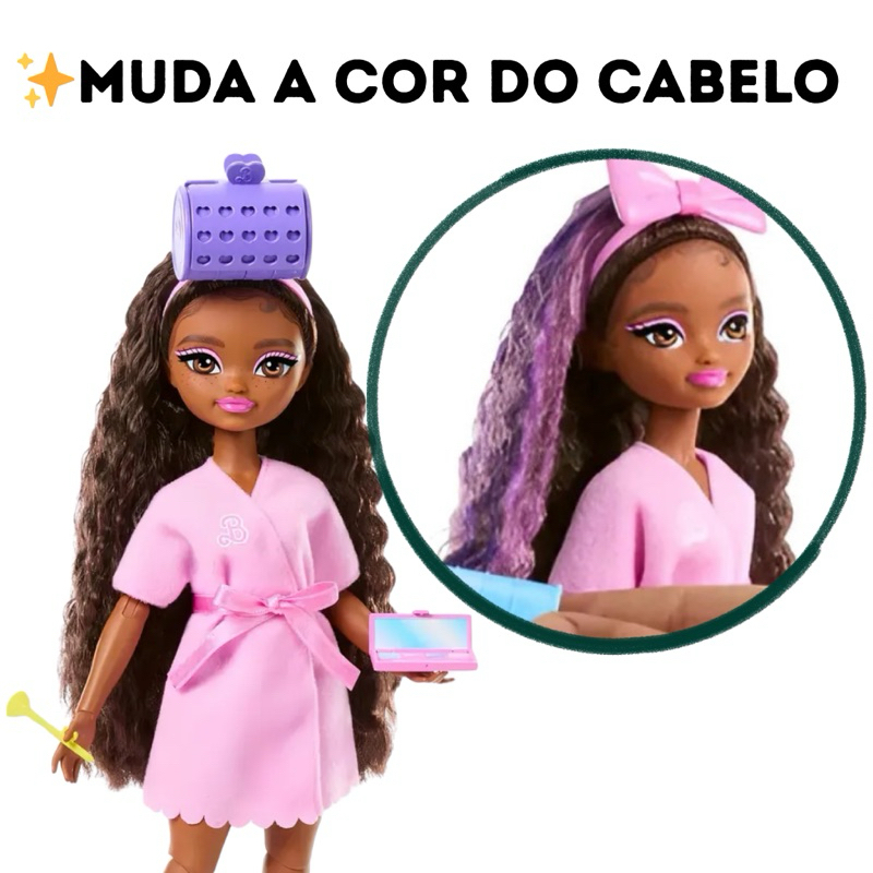 Barbie Dream Besties que Muda a Cor do Cabelo | Loira ou Morena | Mattel | Presente Menina- pinta o cabelo de verdade