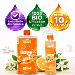 Kit LaveBio 🍃 para 10 LITROS ou 20 borrifadores - Maior rendimento da categoria - Flor de Laranjeira 🍊