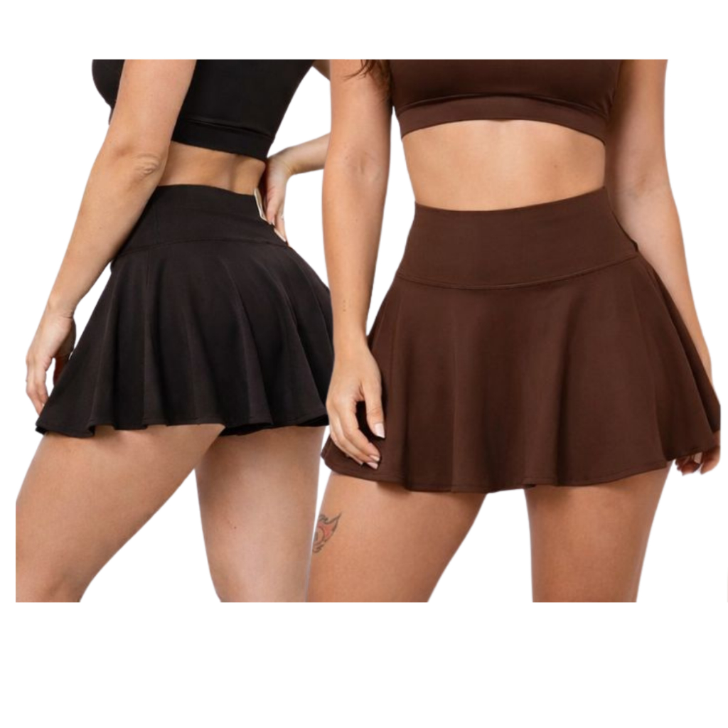 KIT 2 SHORTS SAIA BABADO TAPA BUMBUM CONFORTAVEL PARA ACADEMIA