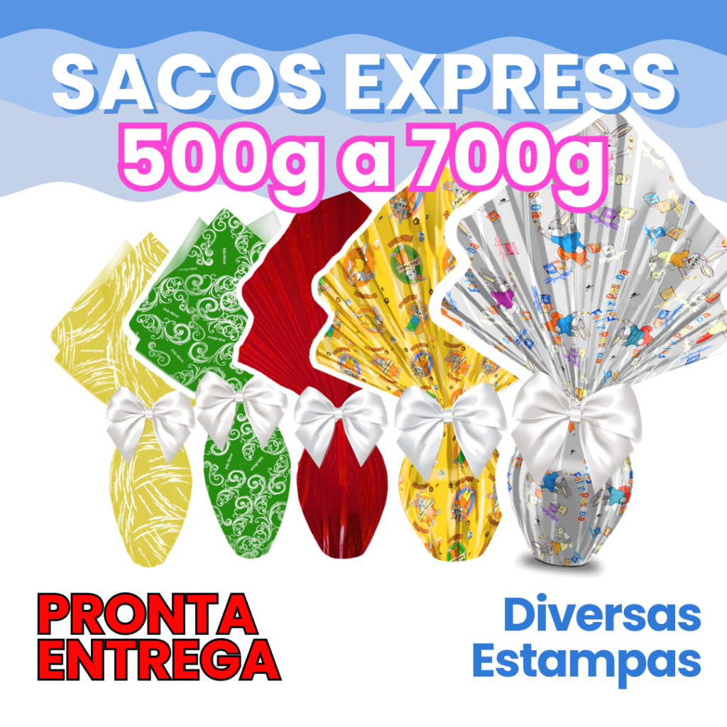 500g 700g 44x44cm Kit Com 25 Sacos Express Envelope Para Ovos De Páscoa em Oferta na Shopee