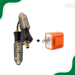 Kit Seta Pisca Twister CB300 XRE em Led Moto Sequencial Par + Rele Universal Regular setas led