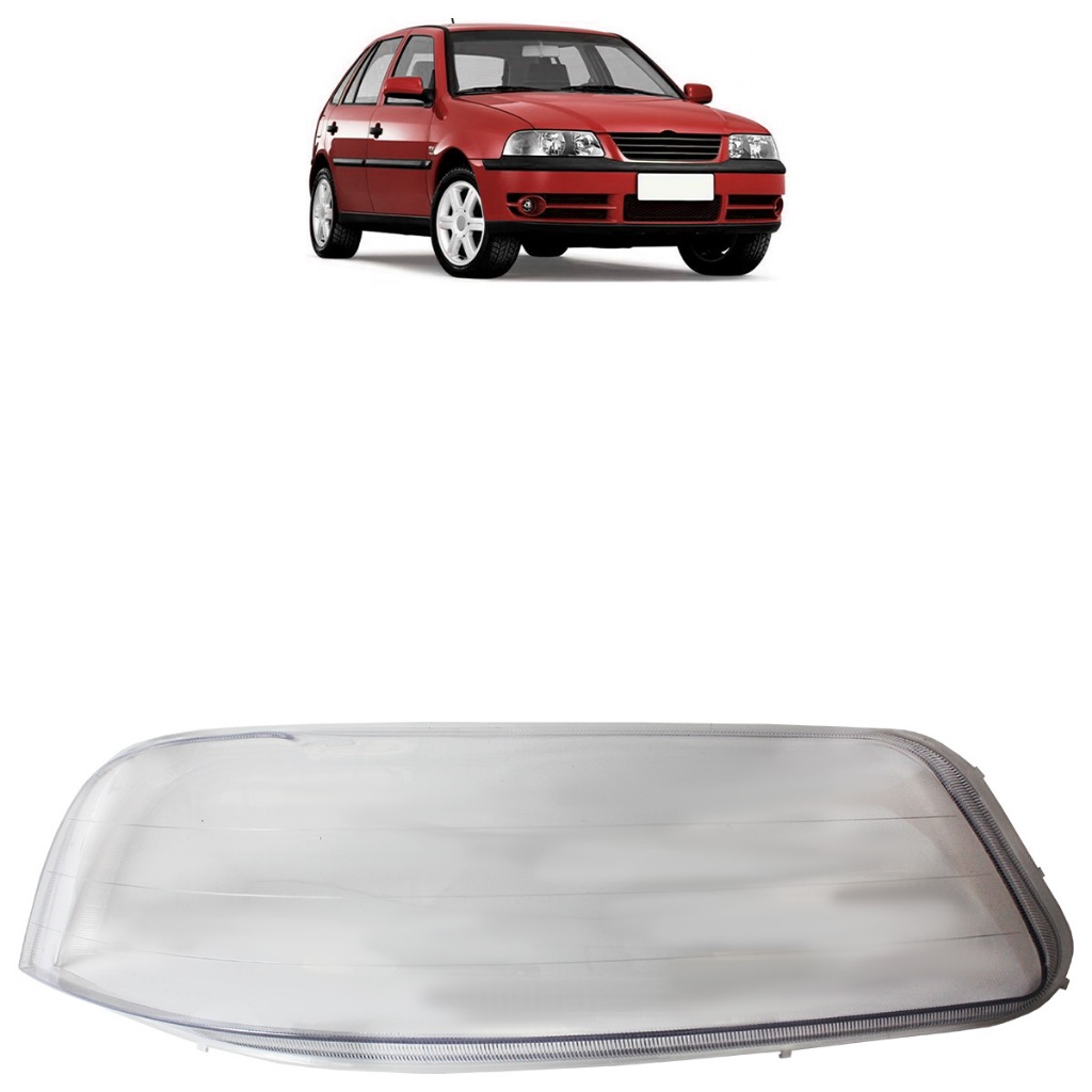 Lente Farol Gol Parati Saveiro G3 1999 2000 2001 2002 2003 2004 2005 Transparente Lente Lisa Acrilico