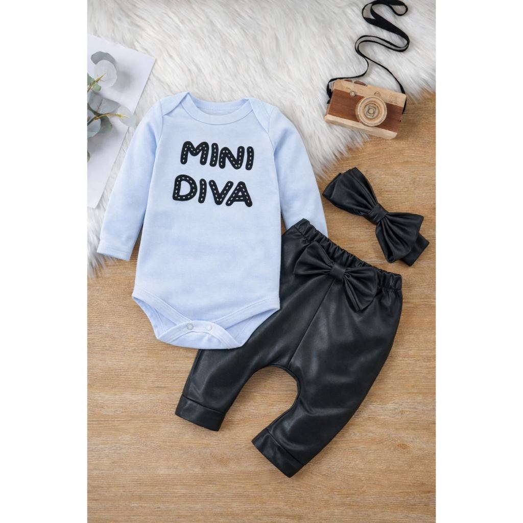 Conjunto Roupa Moda Bebê Menina Algodão infantil Conjuntinho Roupinha PMG Criança Mini Diva luxo em Oferta na Shopee
