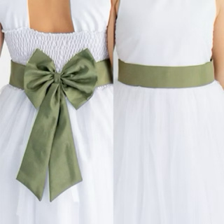 Faixa e Laço Dama de Honra Infantil  acessório Festa Verde Esmeralda Musgo Militar Oliva Cha REF4196 em Oferta na Shopee
