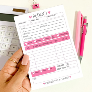 Bloco/Talão de pedido - 100 folhas em Oferta na Shopee