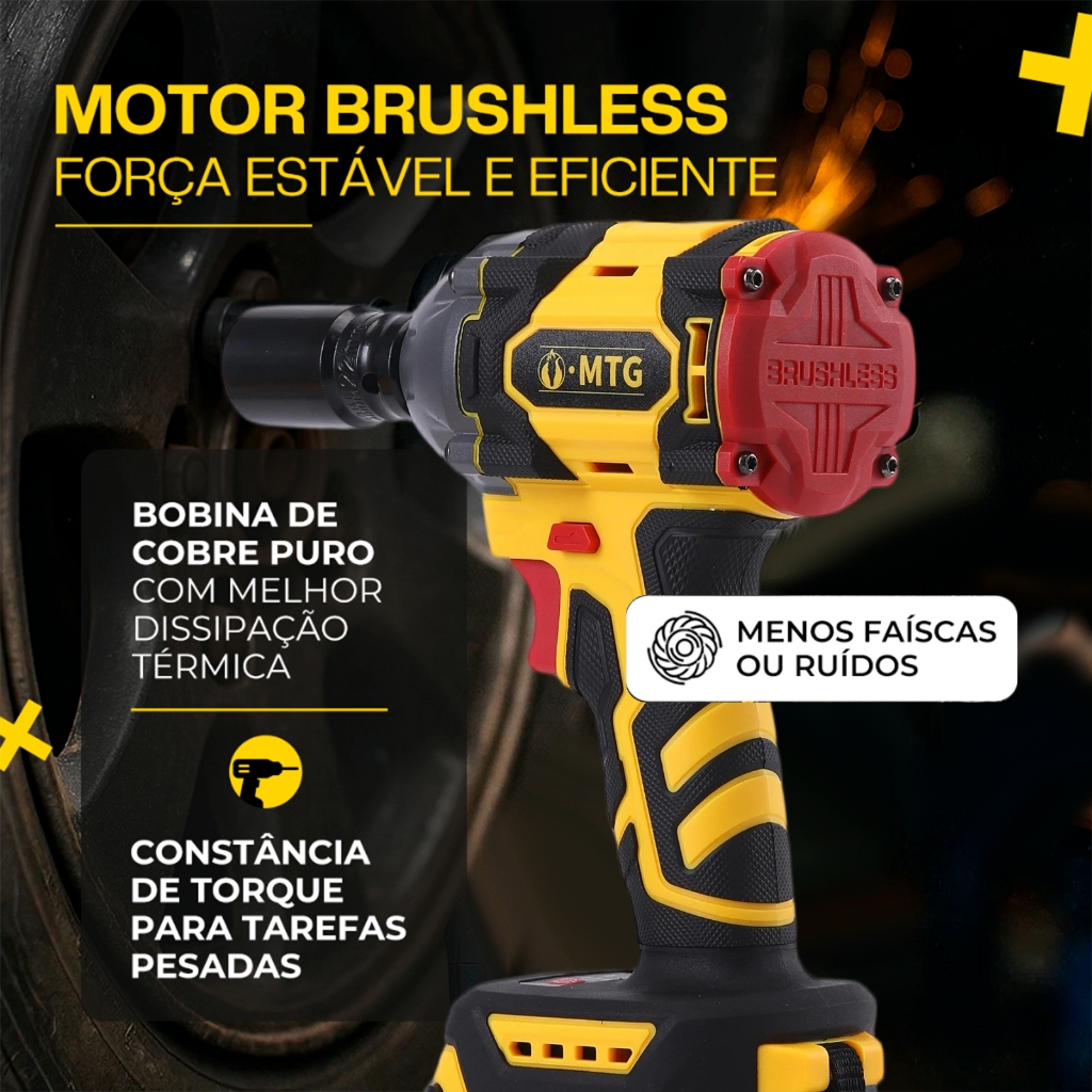Furadeira Parafusadeira de Impacto Sem Fio Kit com 2 Baterias Alta Capacidade Ferramenta Profissional · foto 2