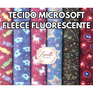 Tecido Manta Microsoft Fleece Fluorescente - 1,60m de largura, 100% Poliéster