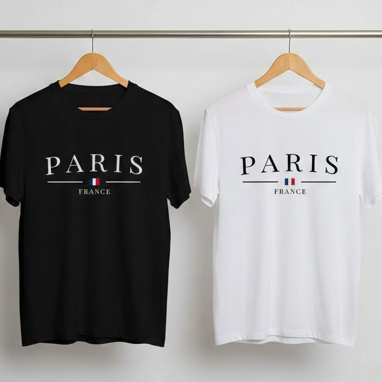 Camiseta Feminina Estampa Paris França Camisa Moda Blusa Estampada Casual Básica Importada Estilo