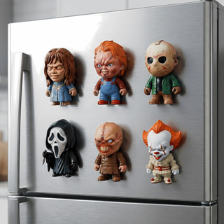 Ímã de Geladeira Terror Super Realista Pânico Resident Evil IT Jason Chucky Exorcista Action Figure Decoração Cozinha em Oferta na Shopee