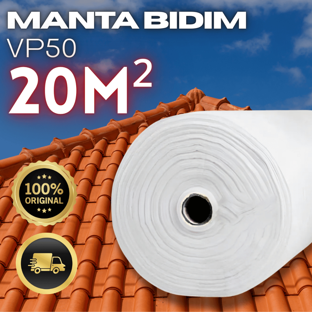 Manta Estruturante VP50 20m Para Impermeabilização Telhado Laje Manta Líquida Alta Resistência