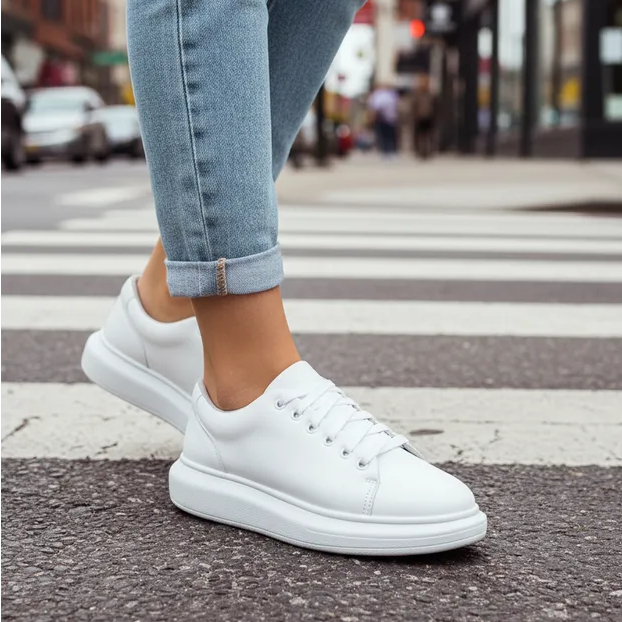 Tênis Feminino Sapatênis Casual Simples Branco Feminino Confortável Hospital