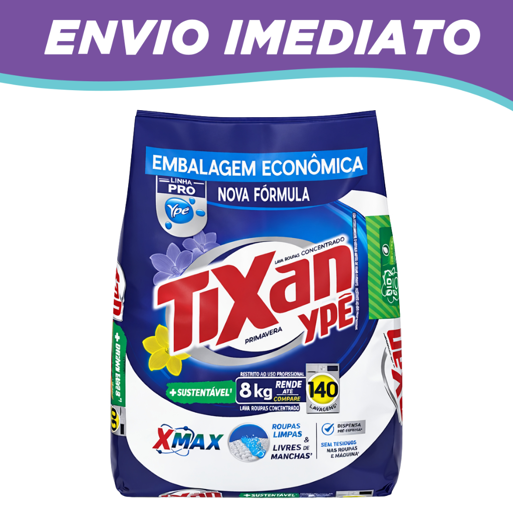 Sabão em Pó Concentrado Tixan Ypê Primavera Linha Pro 8kg