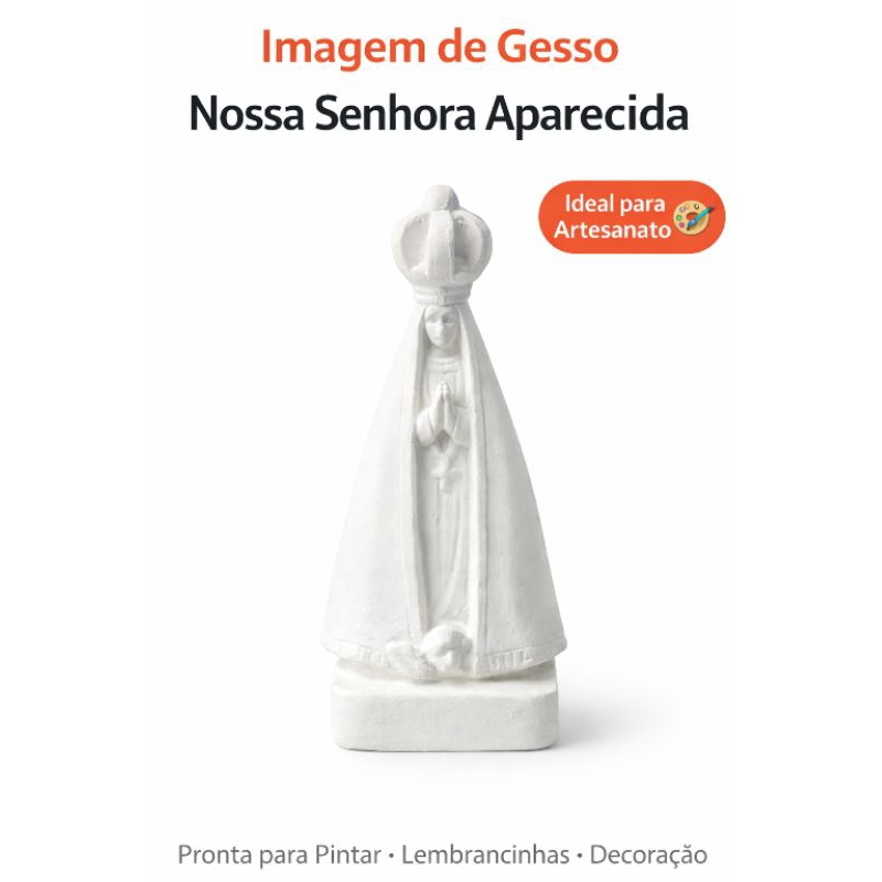 Imagem de Nossa Senhora Aparecida em gesso cru