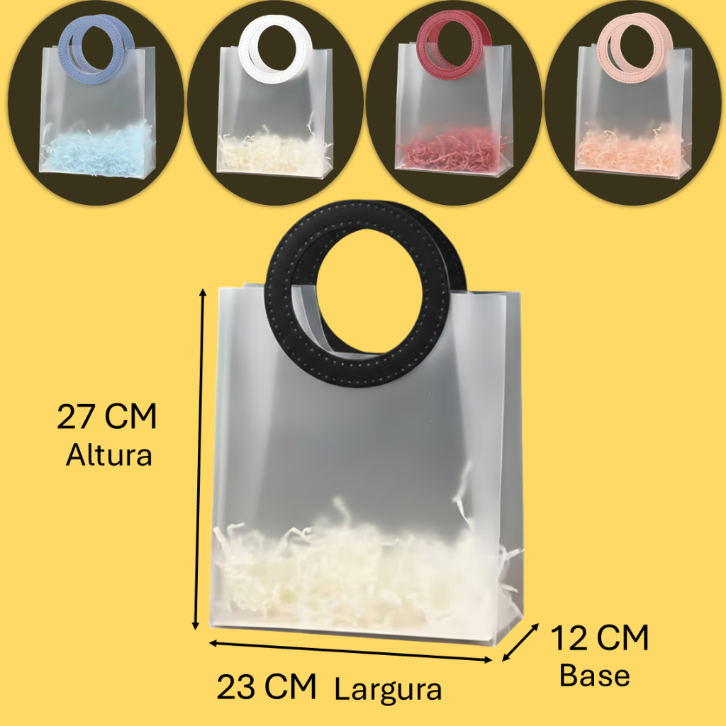 kit 5 a 20 Bolsa Sacola Transparente Fosca 23x27 cm Praia Lembrancinha de Aniversario Presente