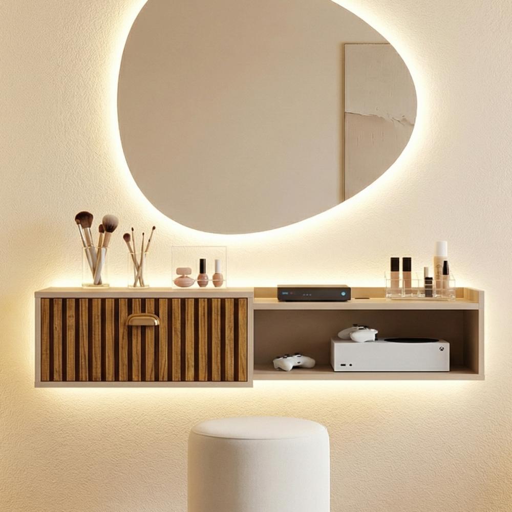Penteadeira Camarim Suspensa MAKE UP Joy Com Porta Nicho Fácil Montagem - Queima de Estoque