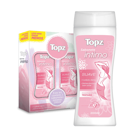 Sabonete Íntimo Topz Suave 2 Unidades De 200ml em Oferta na Shopee