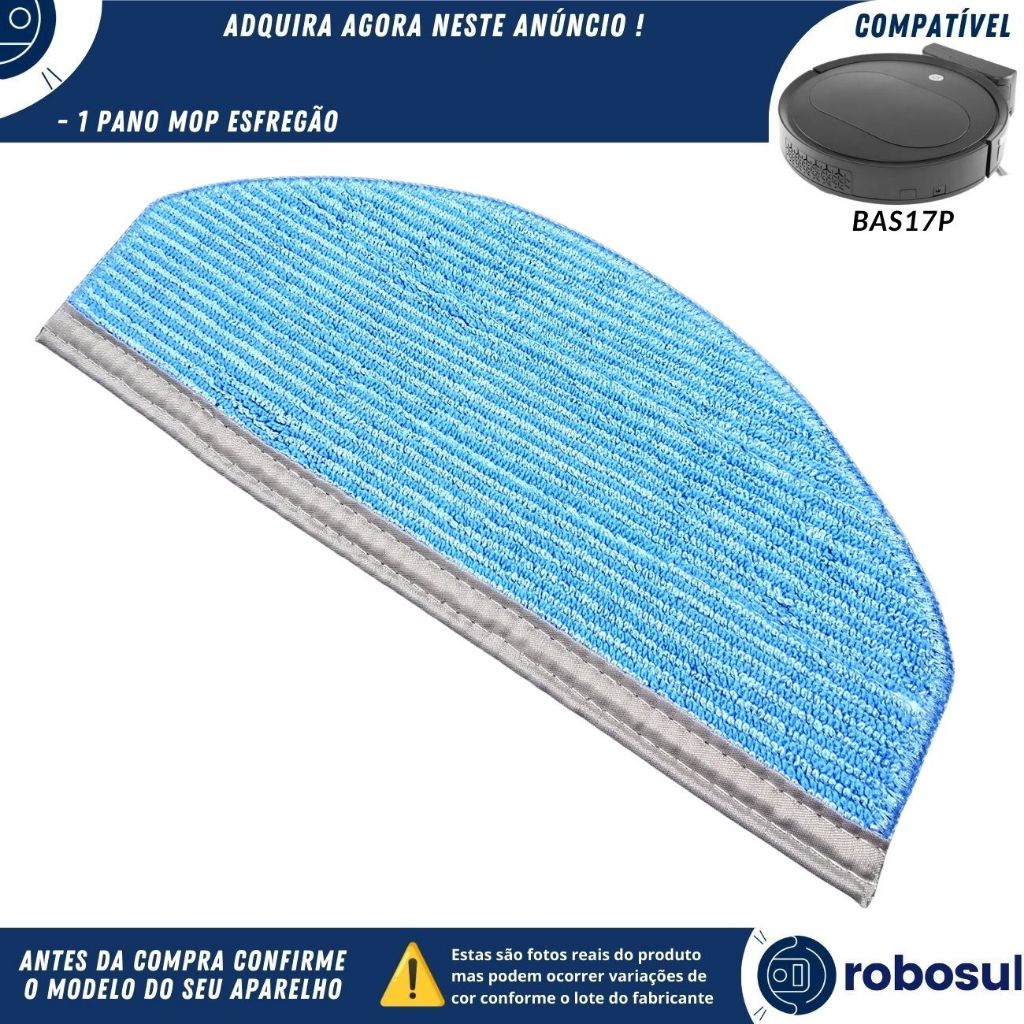 Refil Pano Mop Para Robô Aspirador COMPATÍVEL BRITANIA BAS17P