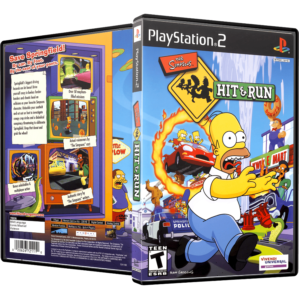 The Simpsons Hit & Run PS2 (Legendado PT-BR) – Mídia Física Com Encarte + Box Completo