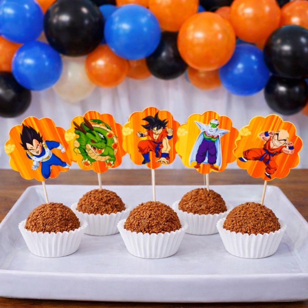 Topper de docinhos ou cupcake DRAGON BALL Z/tags DRAGON BALL Z/ Festa DRAGON BALL Z