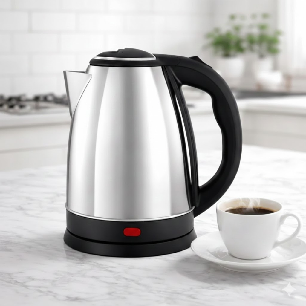 Chaleira Inox Elétrica Térmica Automática Jarra de 1,8L Bule Com Tampa 127V/220V Ferve Água e Café Chá