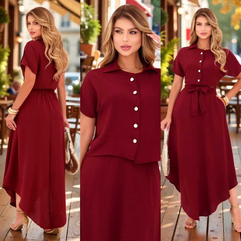 conjunto feminino moda feminina conjunto elegante conjunto saia e cropped