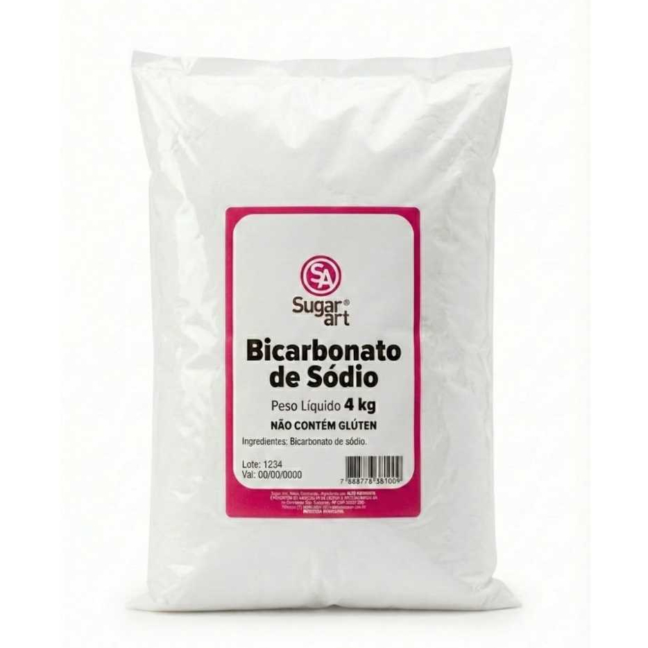 Bicarbonato de Sódio Pó 4kg Sem Glutén Puro 100% Produto Original Culinária Limpeza