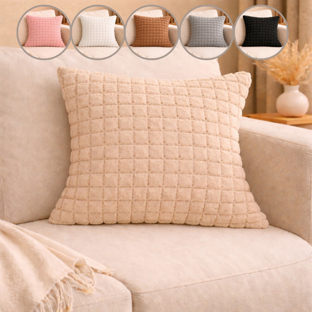 Kit 2 Capas de Almofadas Aveludada Luxo Suede Toque Macio Premium com Textura 42x42