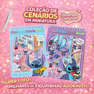 Caderno Stitch  Adesivo 3D 6/8 Cenarios Criativo Scrapbook Diy Com Pinça Montar Comodos em Oferta na Shopee