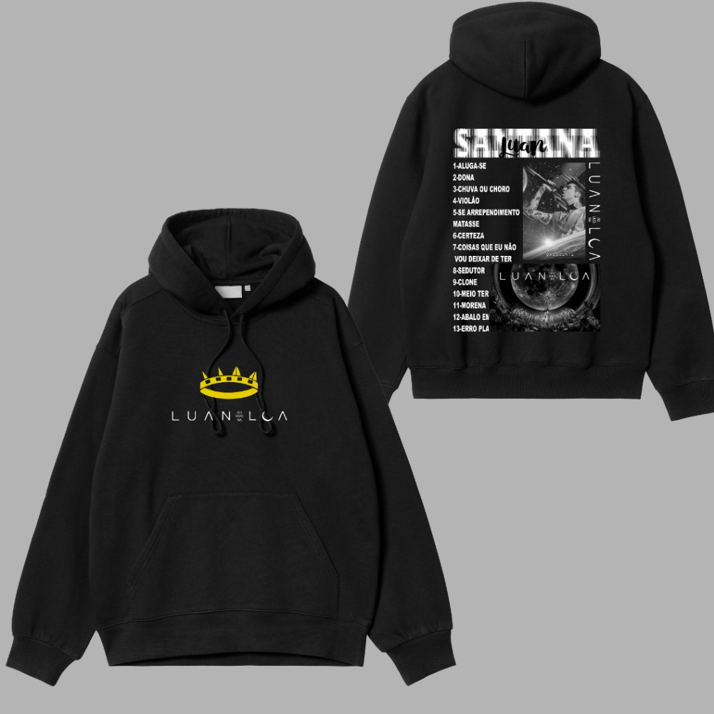 Moletom Luan Santana ao vivo na lua Estampado Sertanejo, Quentinho, Confortável e Unissex para Fãs