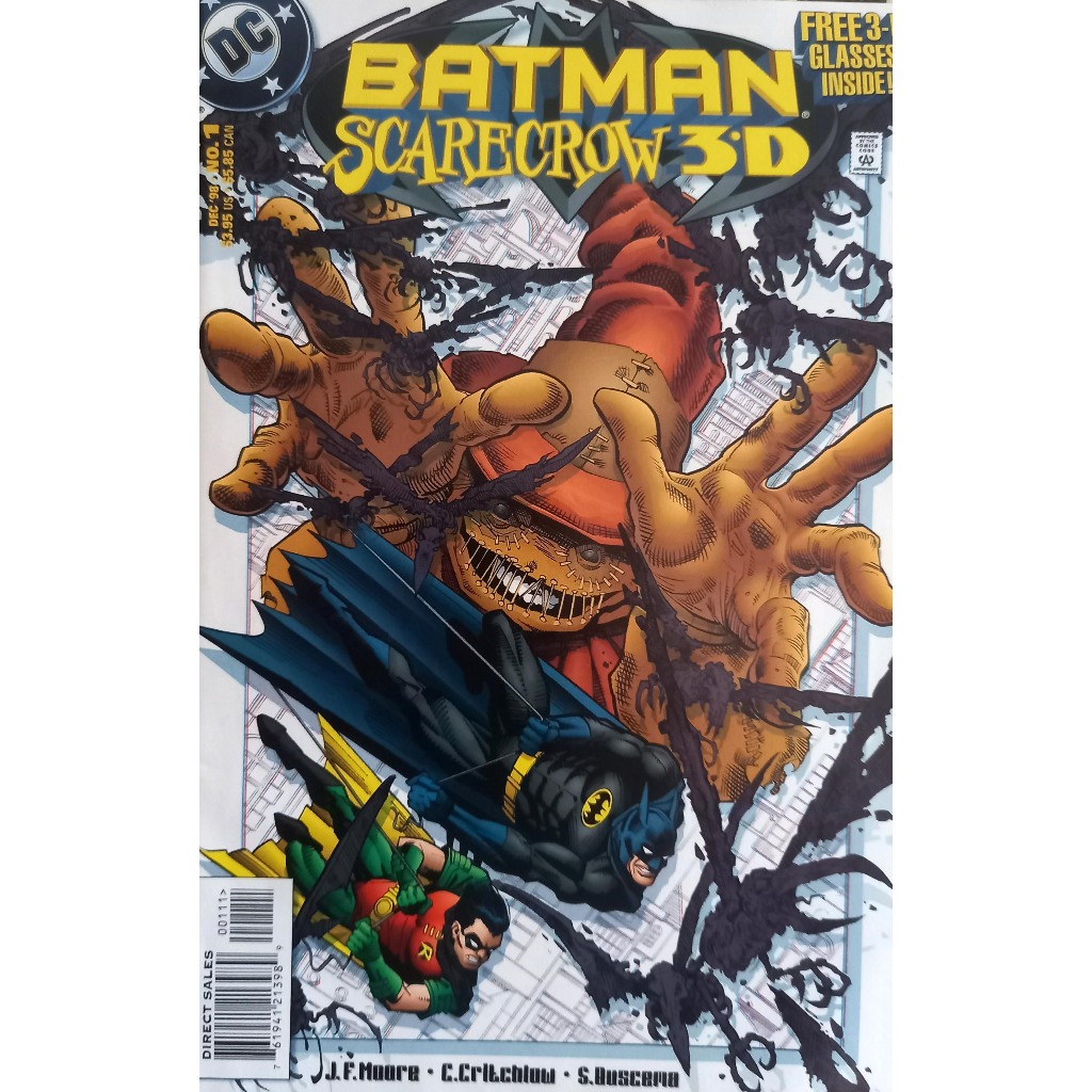 HQ DC Batman Scarecrow 3D 1 - Óculos 3D Incluso - Importado - 1998